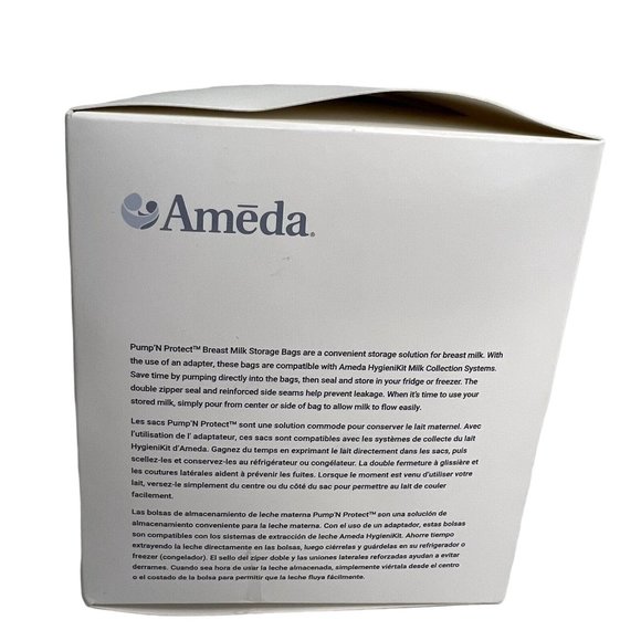 Ameda Pump N Protect Breast Milk Storage Bags And Adapters 6oz Or 180ml 150 Bags - Picture 5 of 12